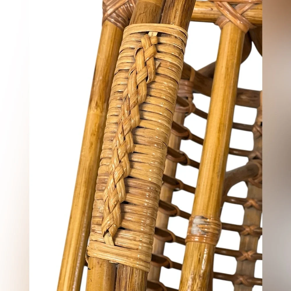 VINTAGE RATTAN BAMBOO MAGAZINE RACK - Picture 6 of 11